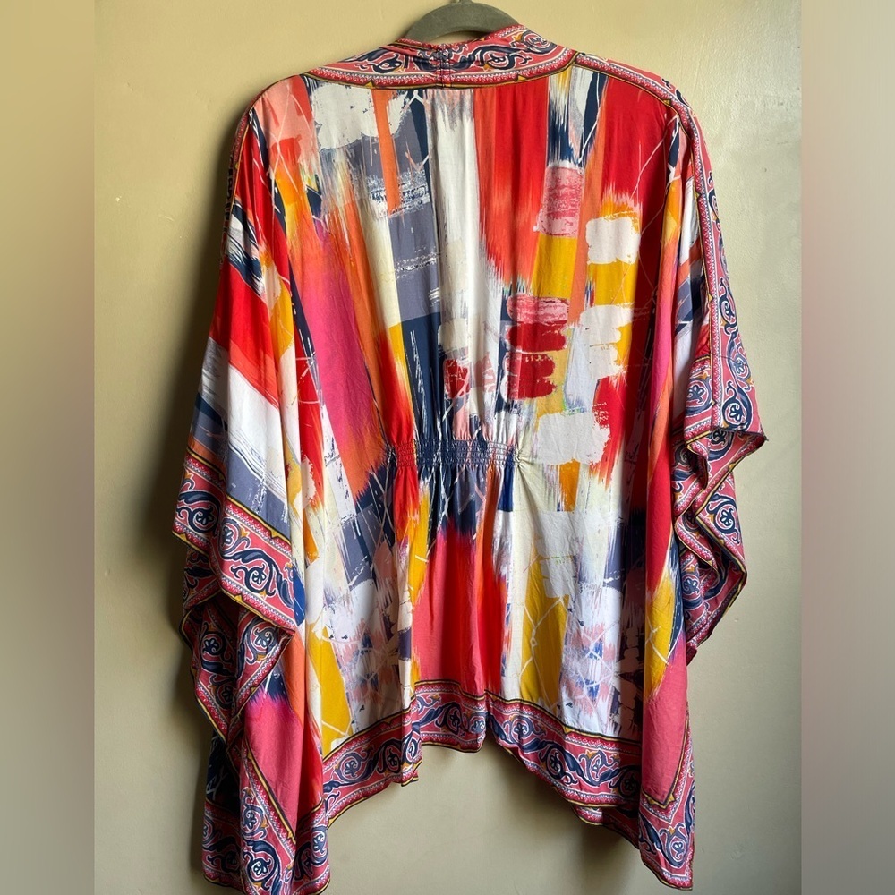 Tolani Collection kimono size XLP art to wear beachy artsy arm holes - Picture 7 of 7